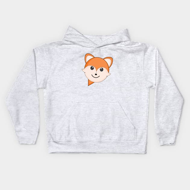 Cute Fox Cartoon Character In a Speech Bubble Kids Hoodie by Design A Studios